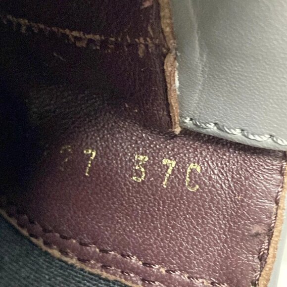 CHANEL - Gray Black Leather Chemical Fiber Women's Boots 678-040125 - Picture 6 of 8